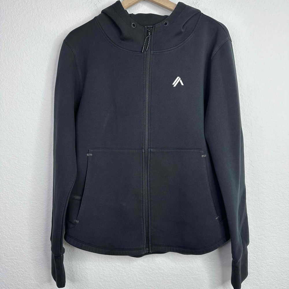 Alphalete Hoodie Jacket Mens 2XL Black Zip Cotton Athleisure‎ Casual Workout Gym